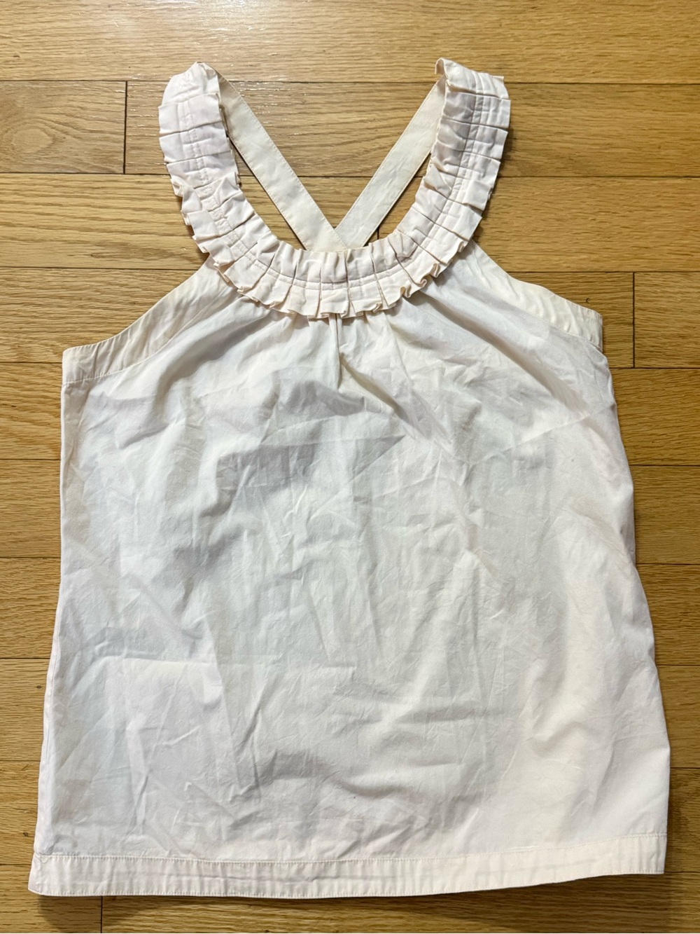 J. Crew Cream Ruffle Halter Camisole